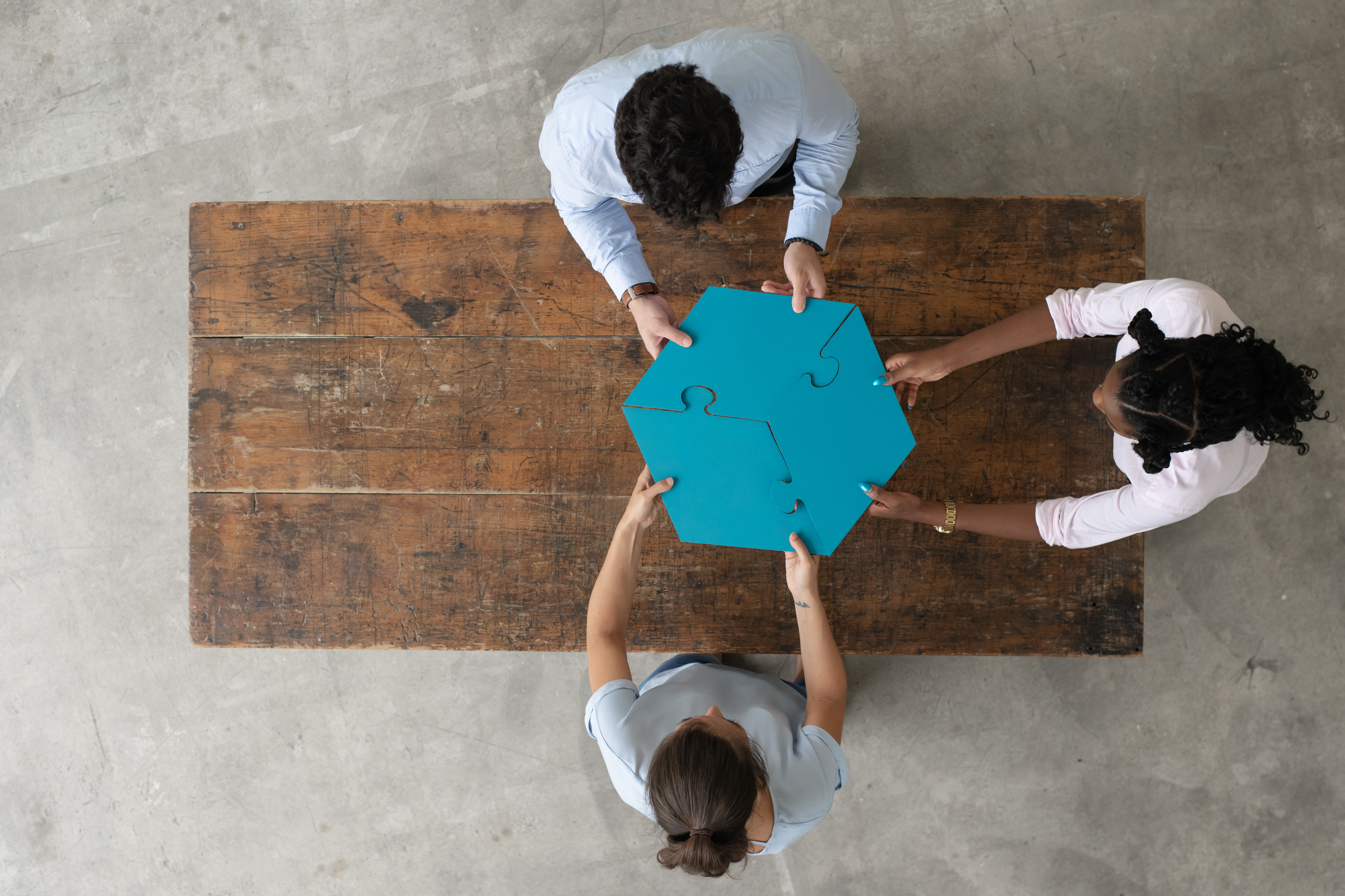 Puzzle pieces coming together — consensus built from individual signals