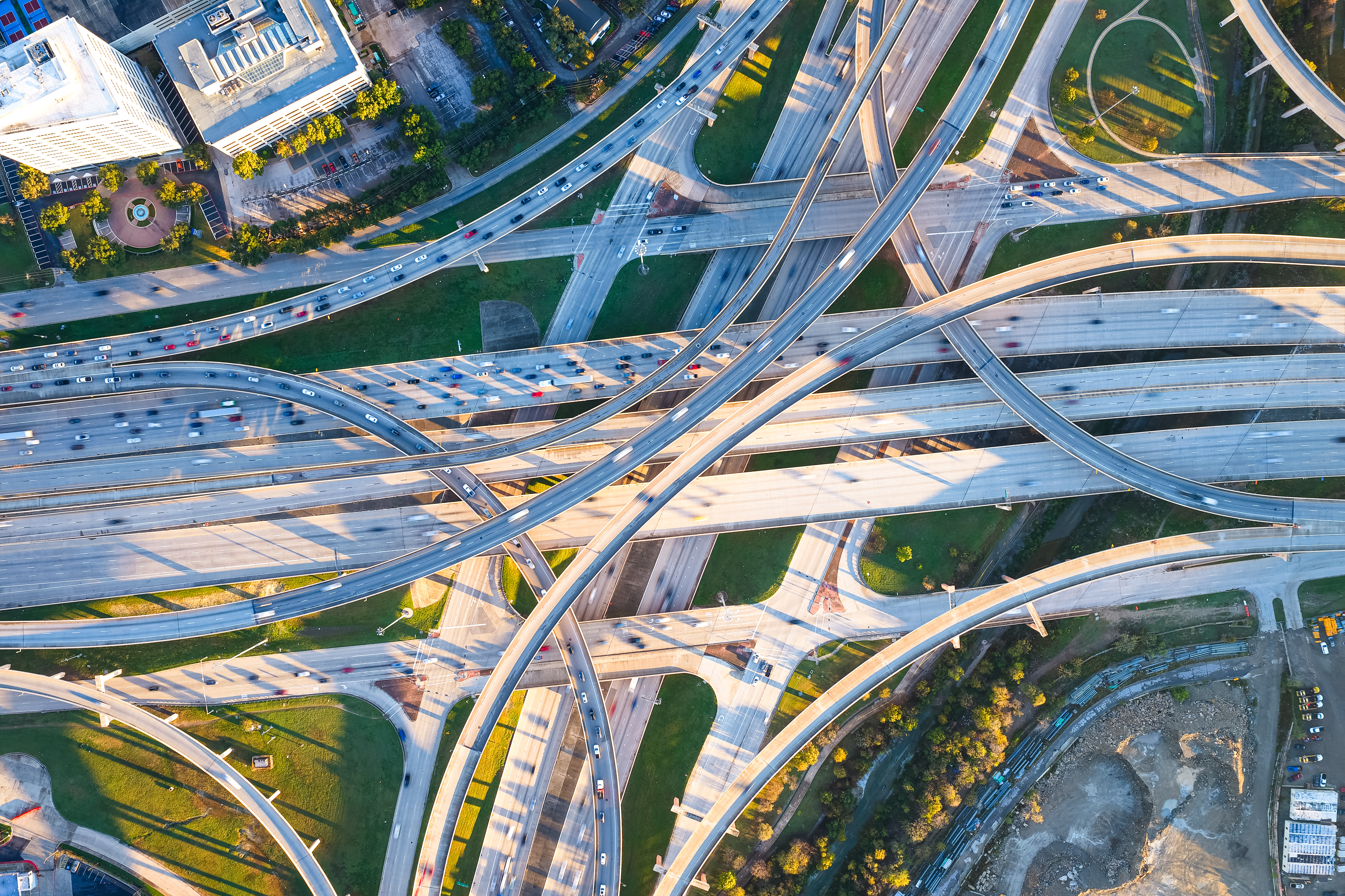 A multi-level highway interchange seen from above — the AI landscape keeps splitting into new streams